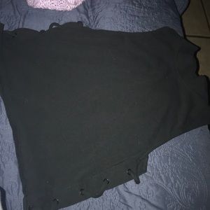 Black Turtle Neck Crop Top